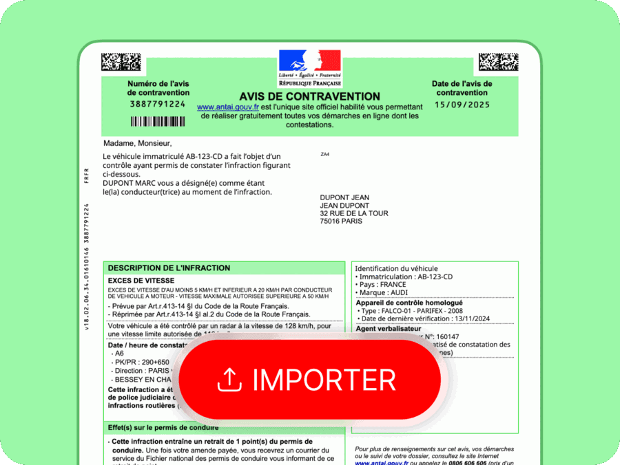 Étape 1: Importez votre amende